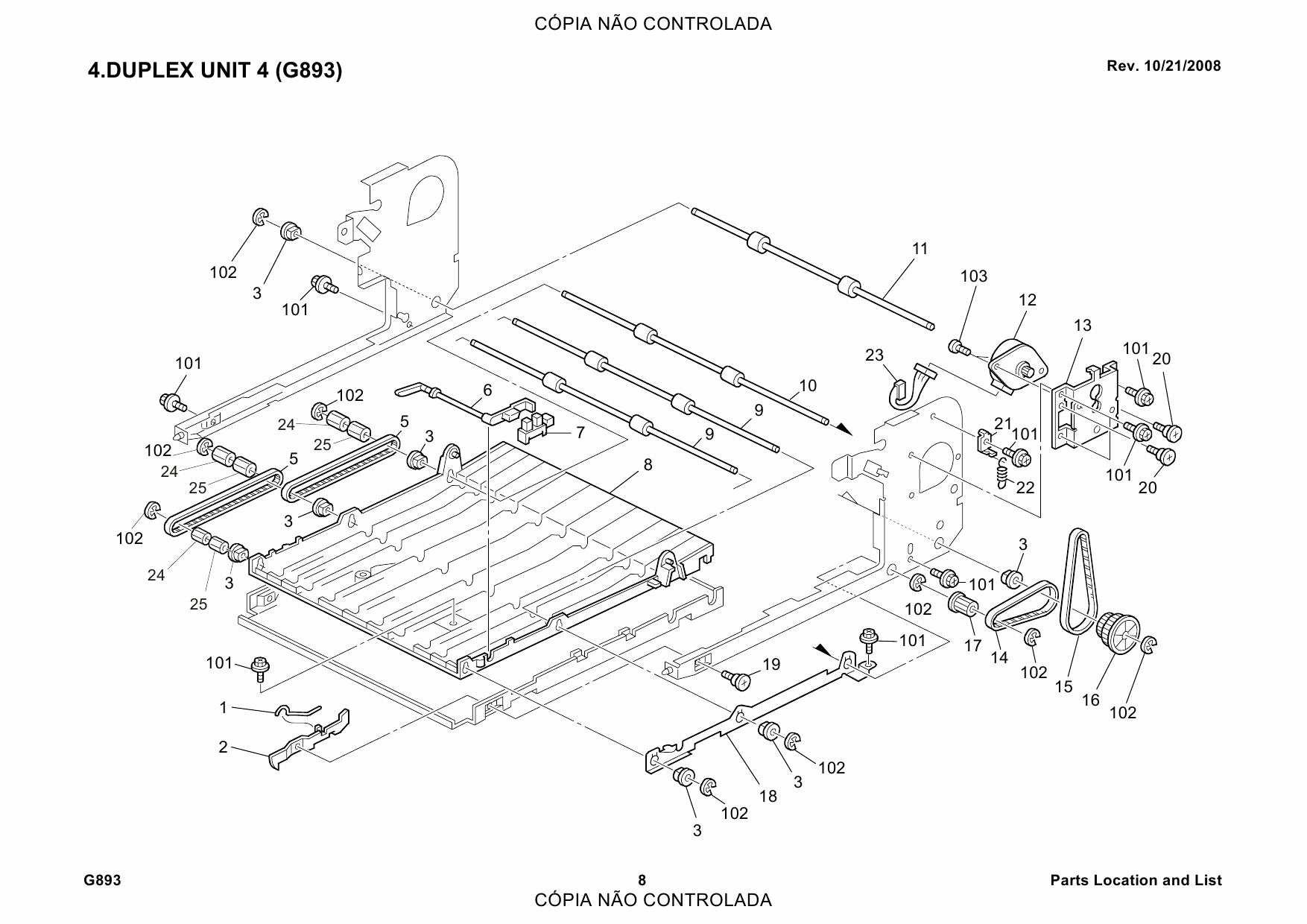 RICOH Options G893 DUPLEX-UNIT-AD1000 Parts Catalog PDF download-5